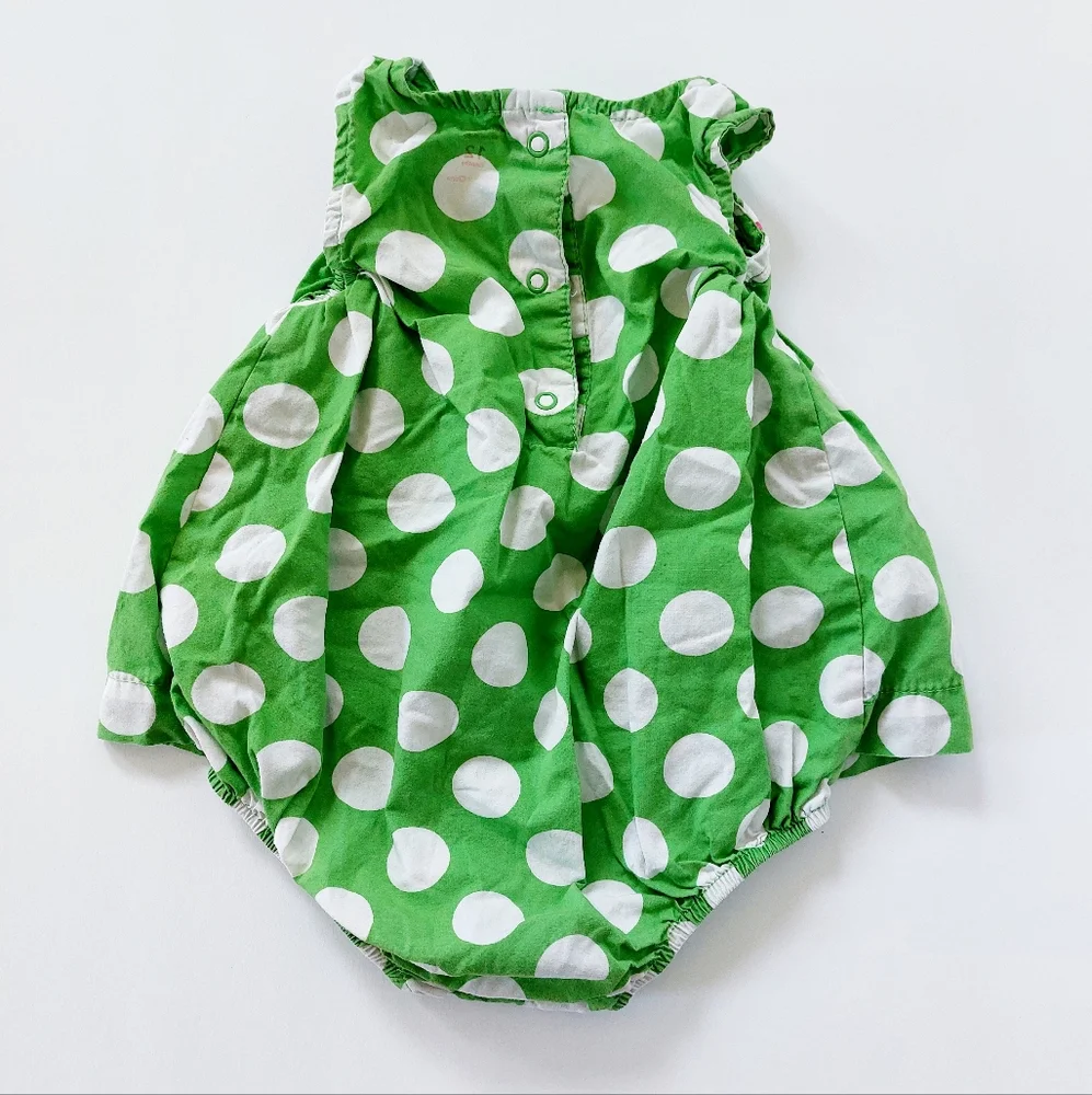 Green Polka Dot‎ Woven Romper/Dress size 12 months Carter's